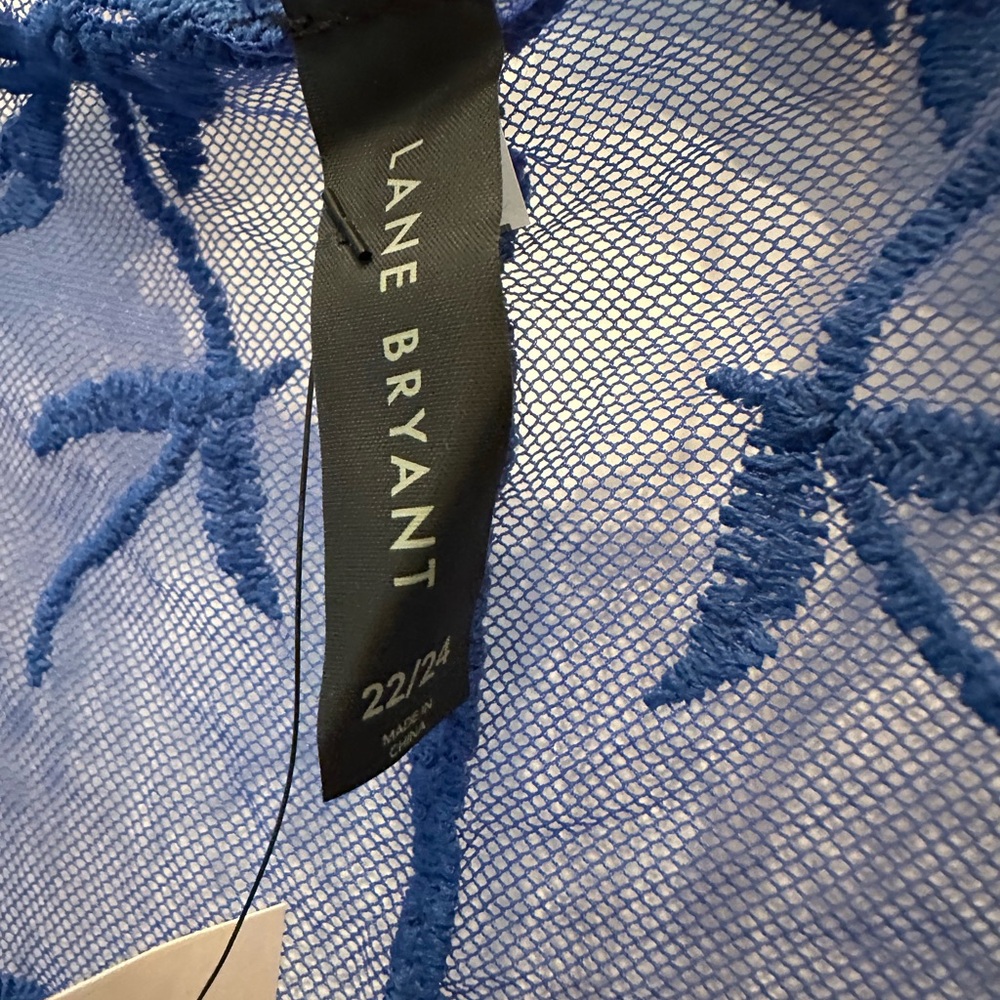 Lane Bryant - Blue Sheer Floral Kimono - Picture 3 of 6